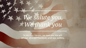 We thank you; We salute you.