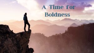 person standing on edge of cliff - a time for boldness